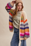 Rainbow Chunky Knit Cardigan