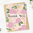 Pink Florals Thank You Cursive Card
