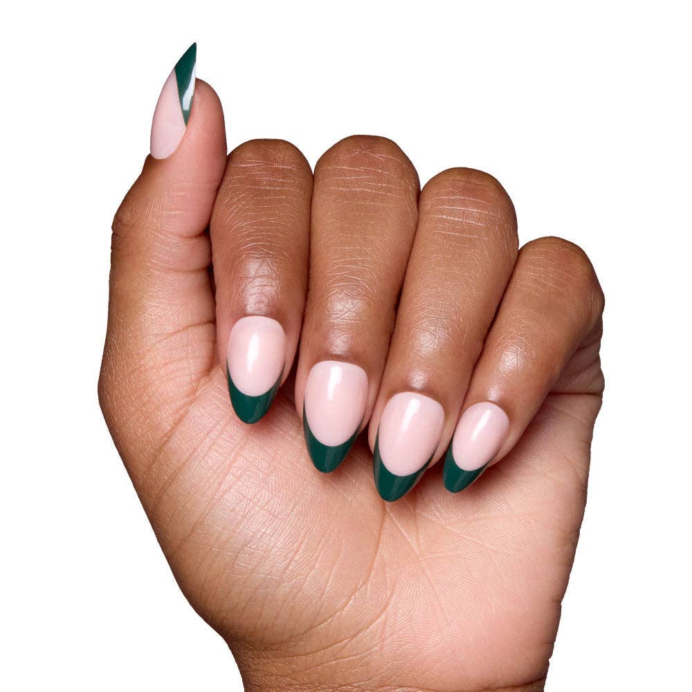 Château Press-On Nails | Green French Tip