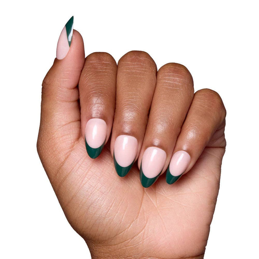 Château Press-On Nails | Green French Tip