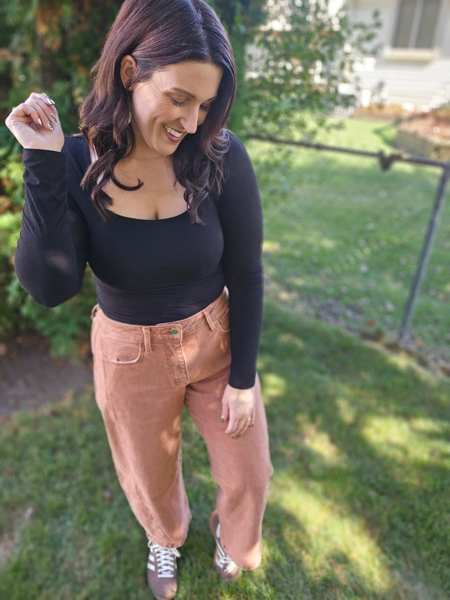 High Rise Copper Barrel Jeans