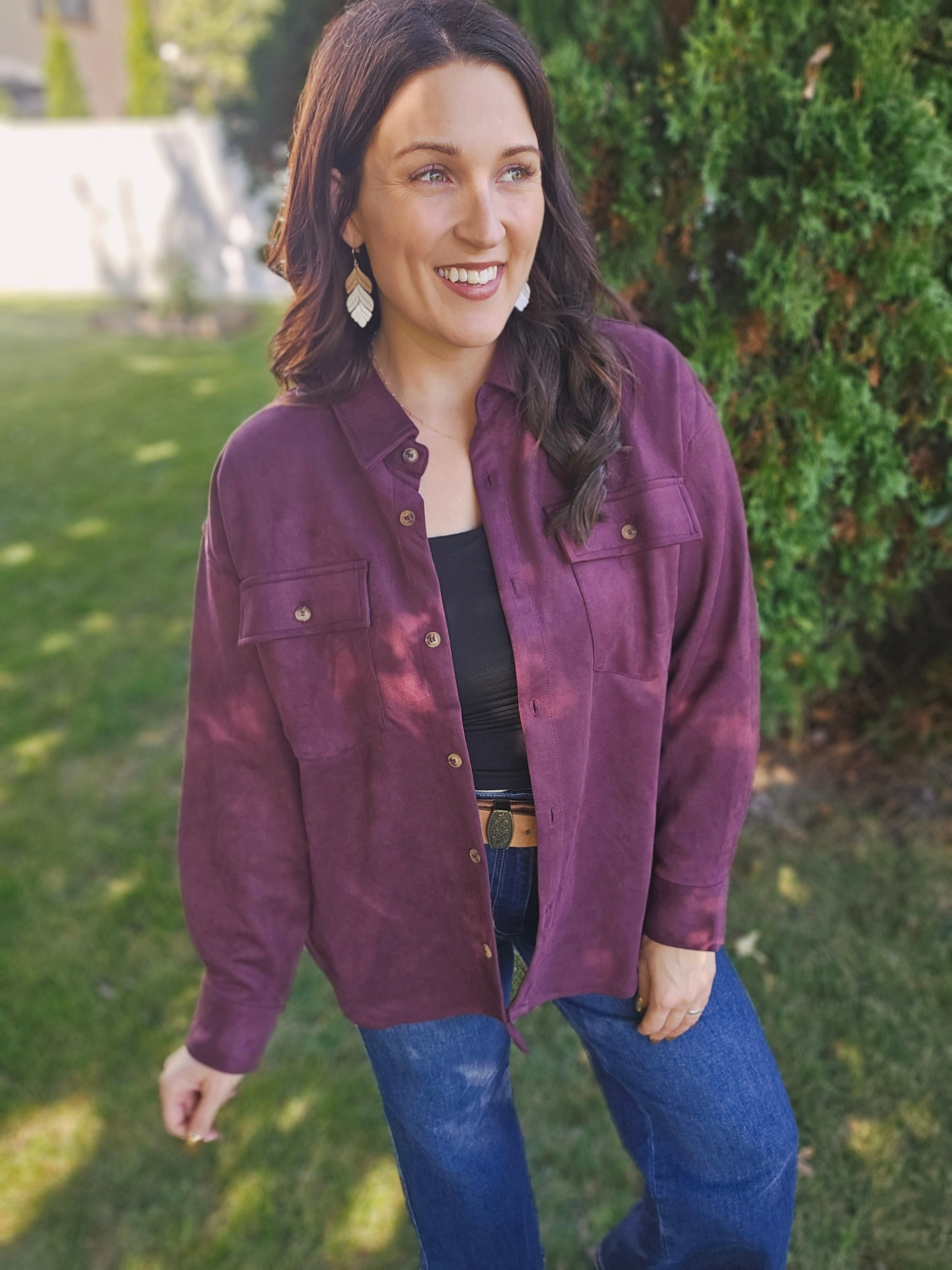 Merlot Suede Shacket