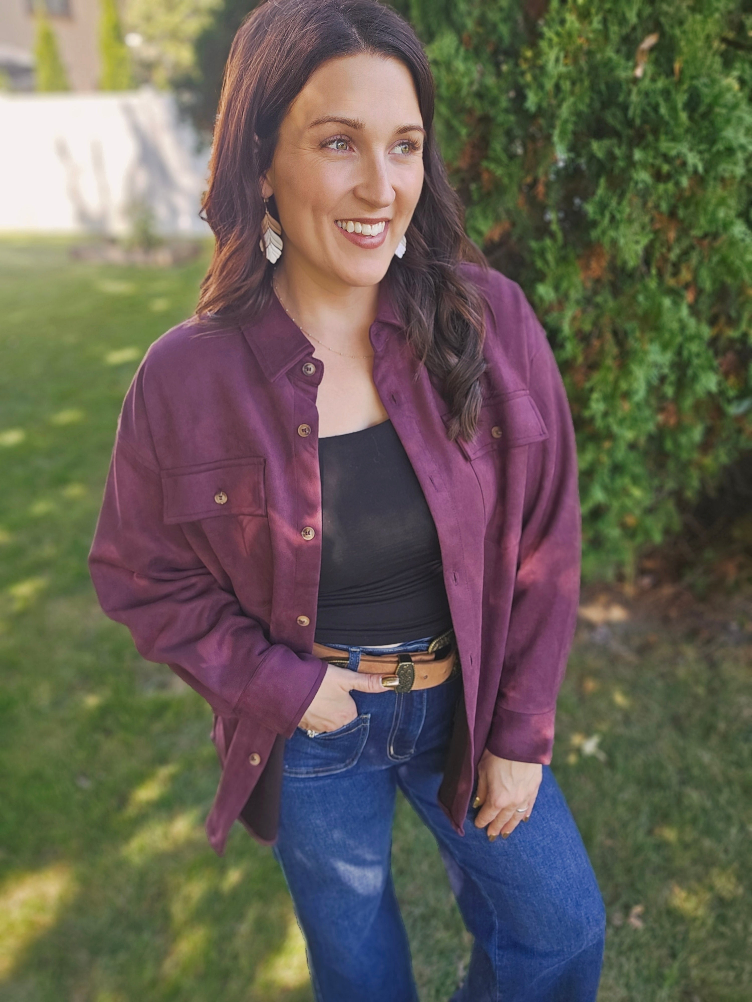 Merlot Suede Shacket