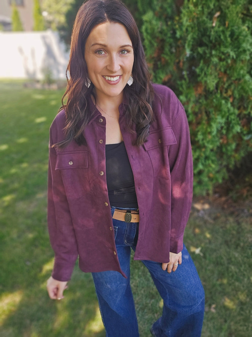 Merlot Suede Shacket