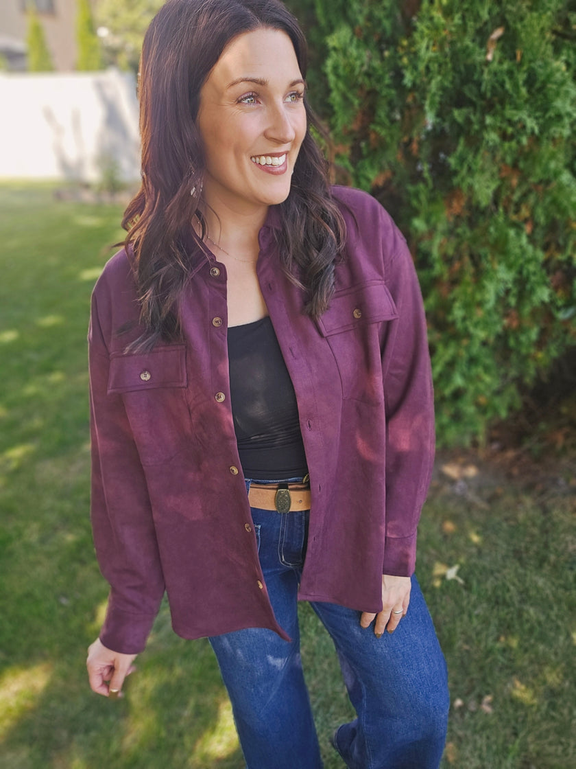 Merlot Suede Shacket