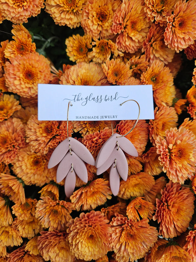 Taupe Leaf Earrings