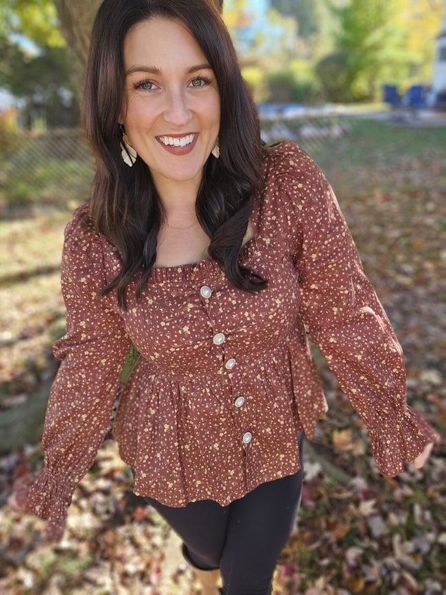 Espresso Bloom Top