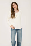 Cream Knit Henley Top