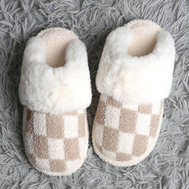 Checkered Fuzzy Slipper
