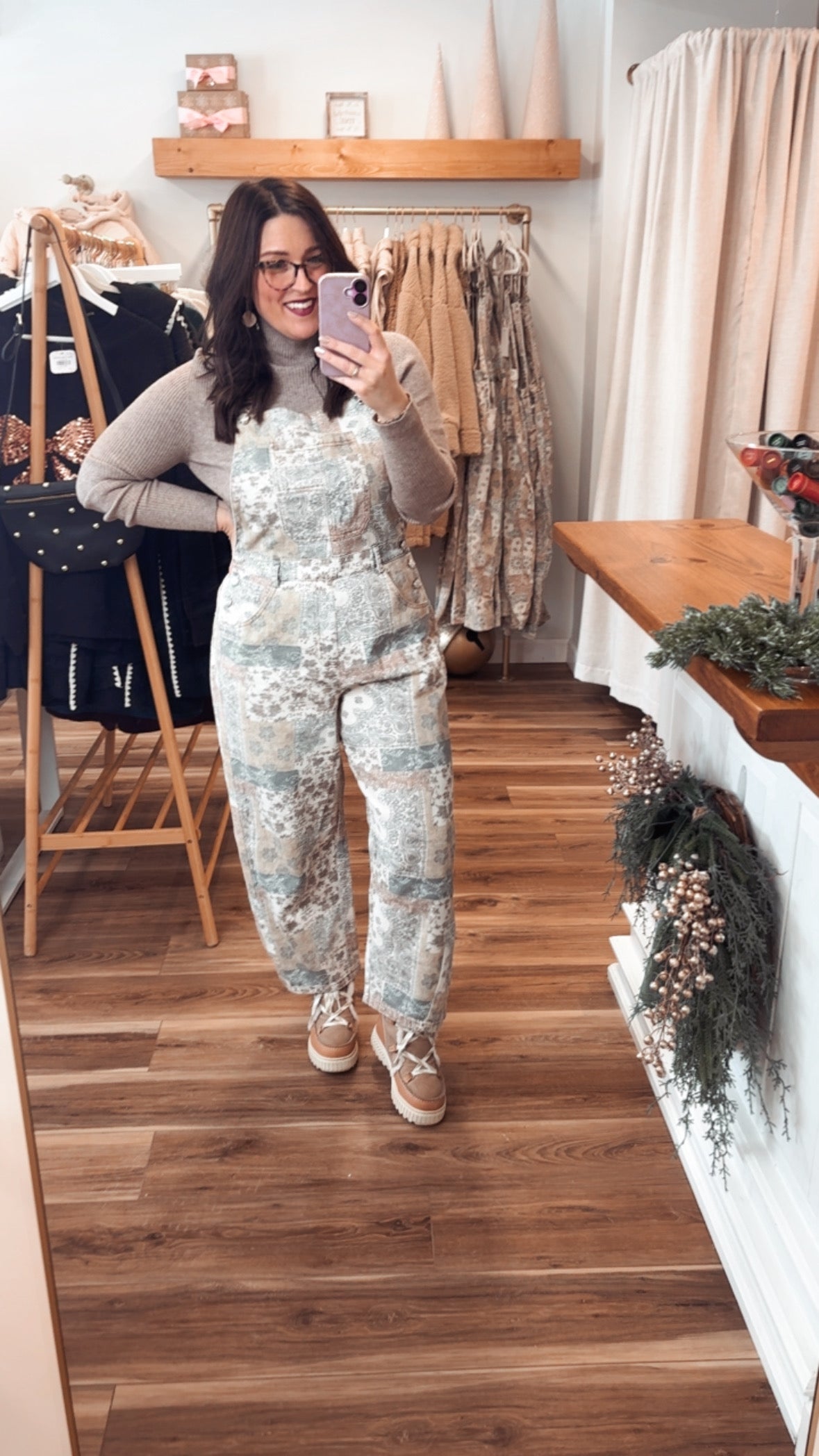 Arctic Bloom Boho Overalls