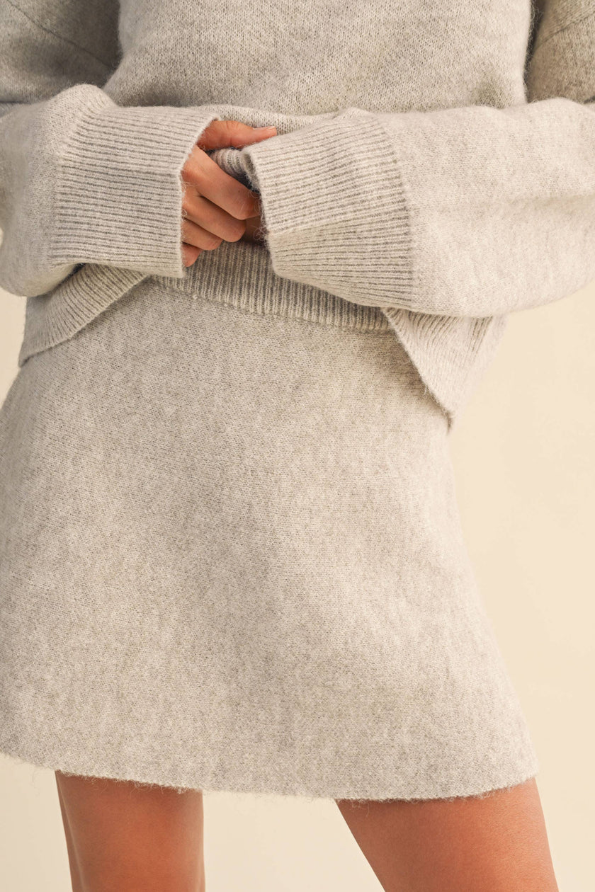Oatmeal Sweater & Mini Skirt Set