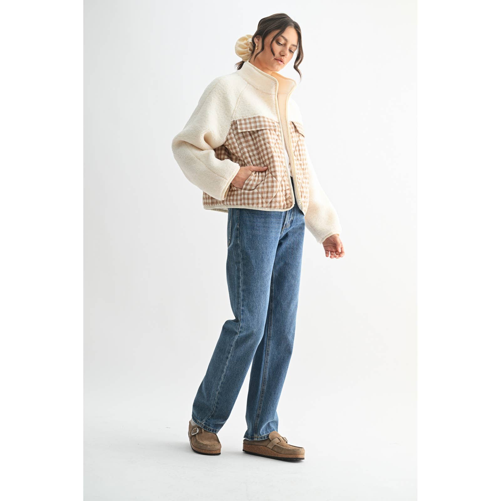 Gingham Fleece Jacket