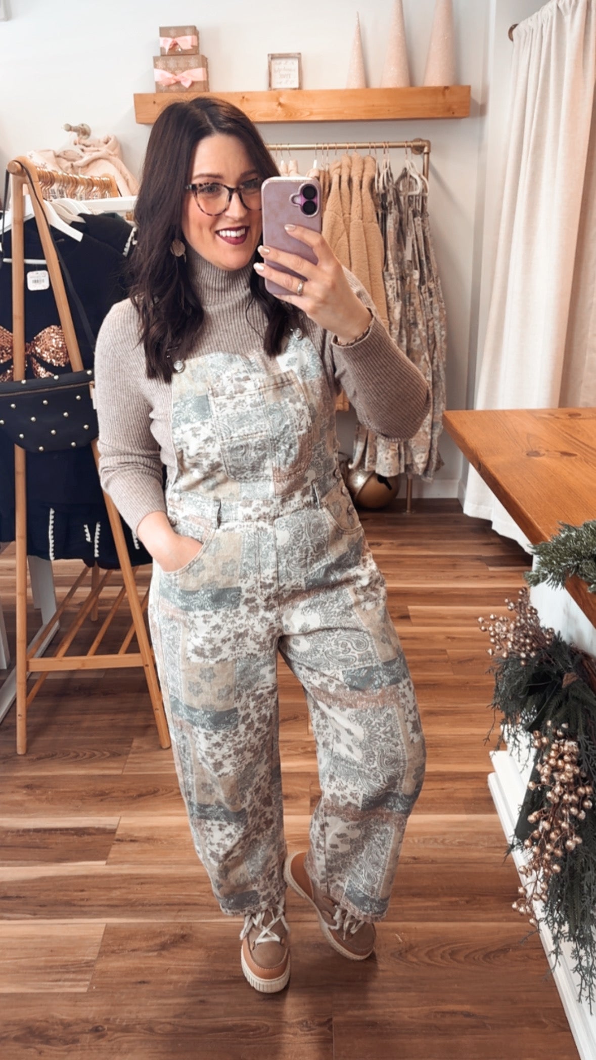 Arctic Bloom Boho Overalls