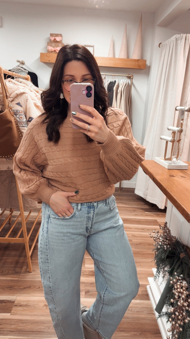 Mocha Cozy Cable Pullover