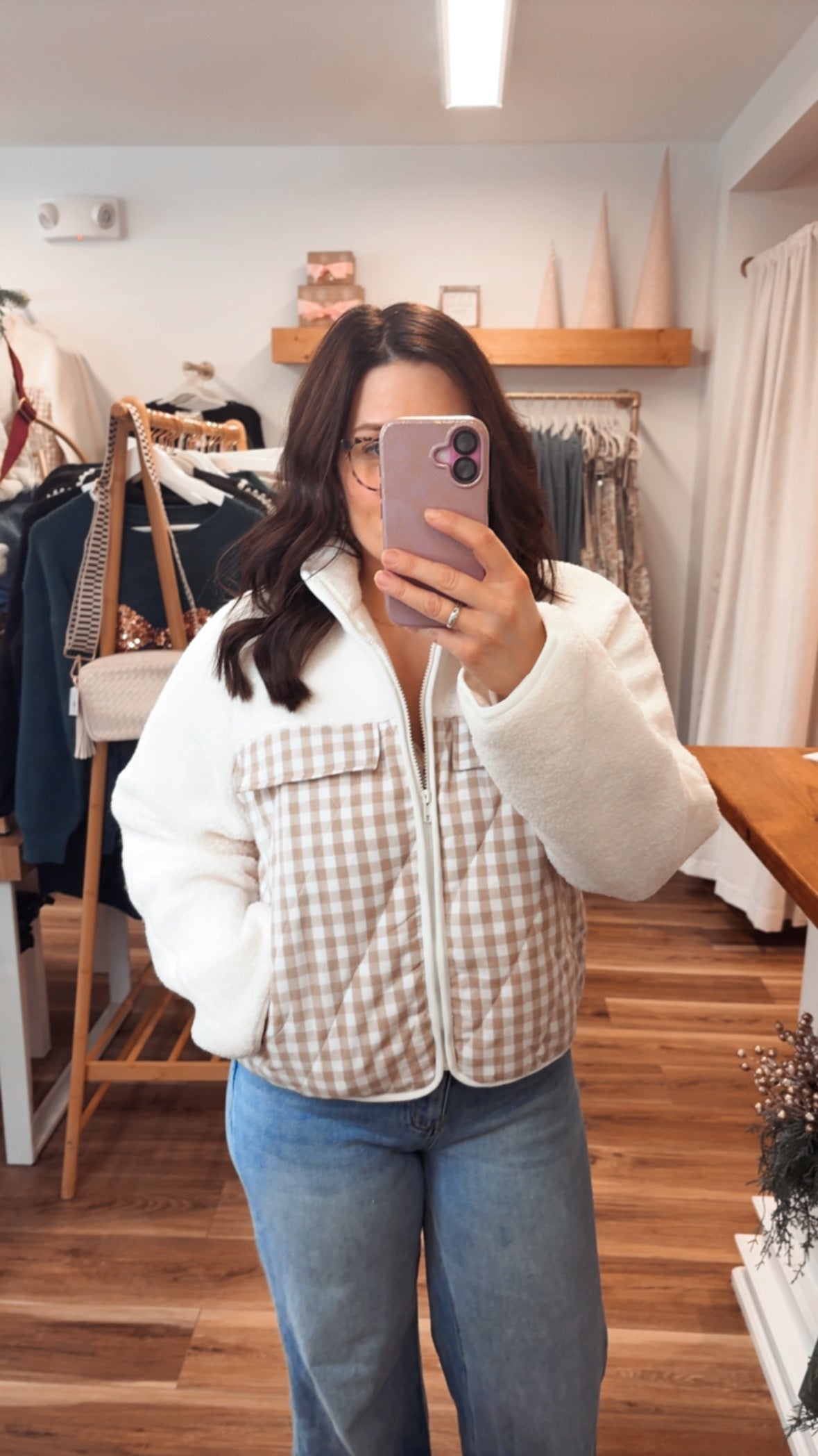 Gingham Fleece Jacket