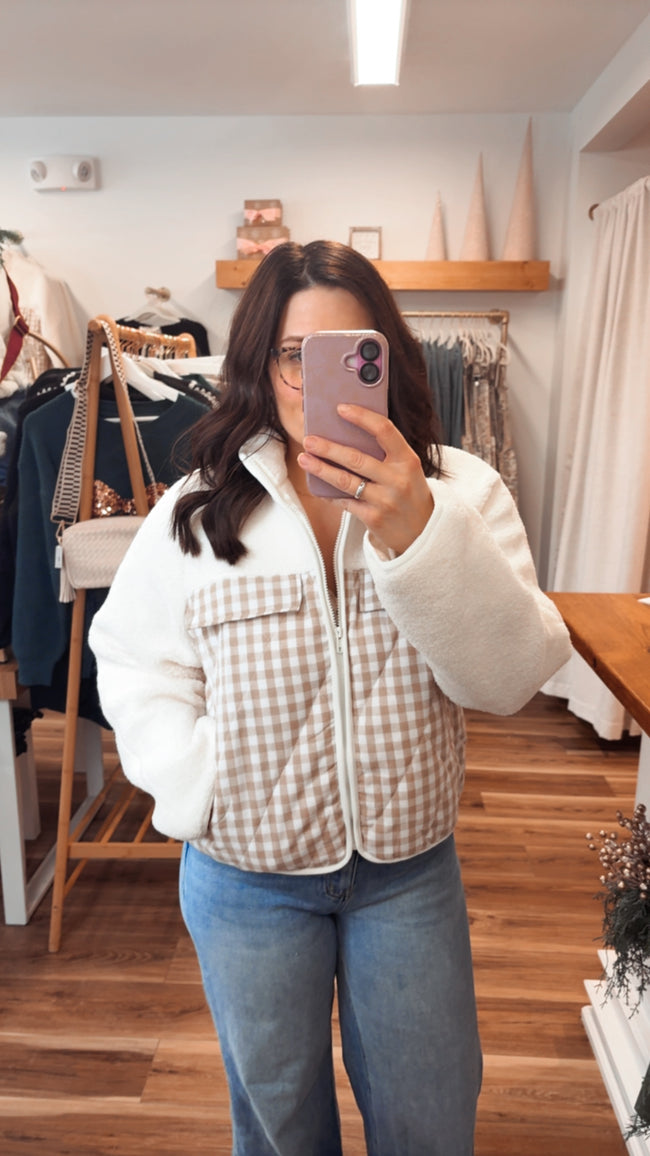 Gingham Fleece Jacket