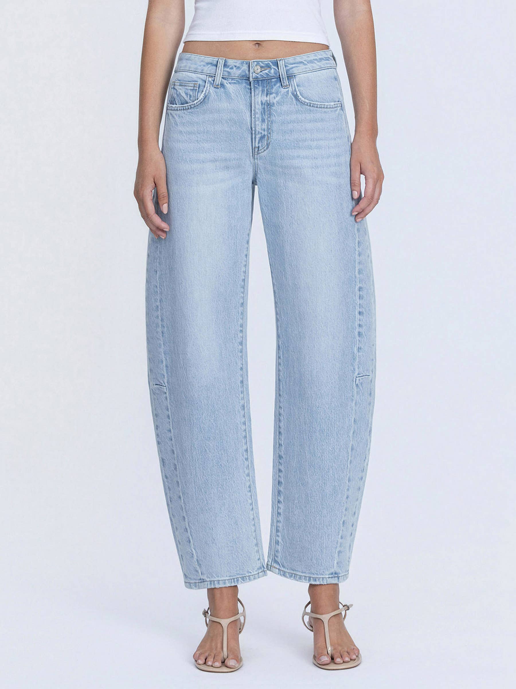 High-Rise Barrel Jeans