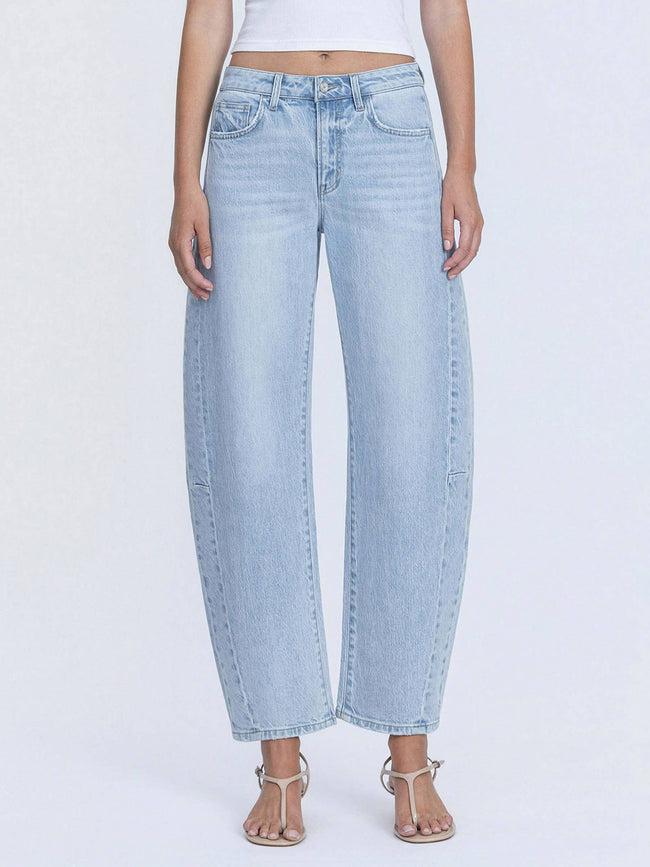 High-Rise Barrel Jeans