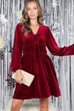 Burgundy Bliss Velvet Dress