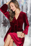 Burgundy Bliss Velvet Dress