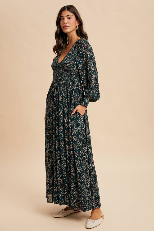 Evergreen Floral Maxi Dress