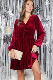 Burgundy Bliss Velvet Dress