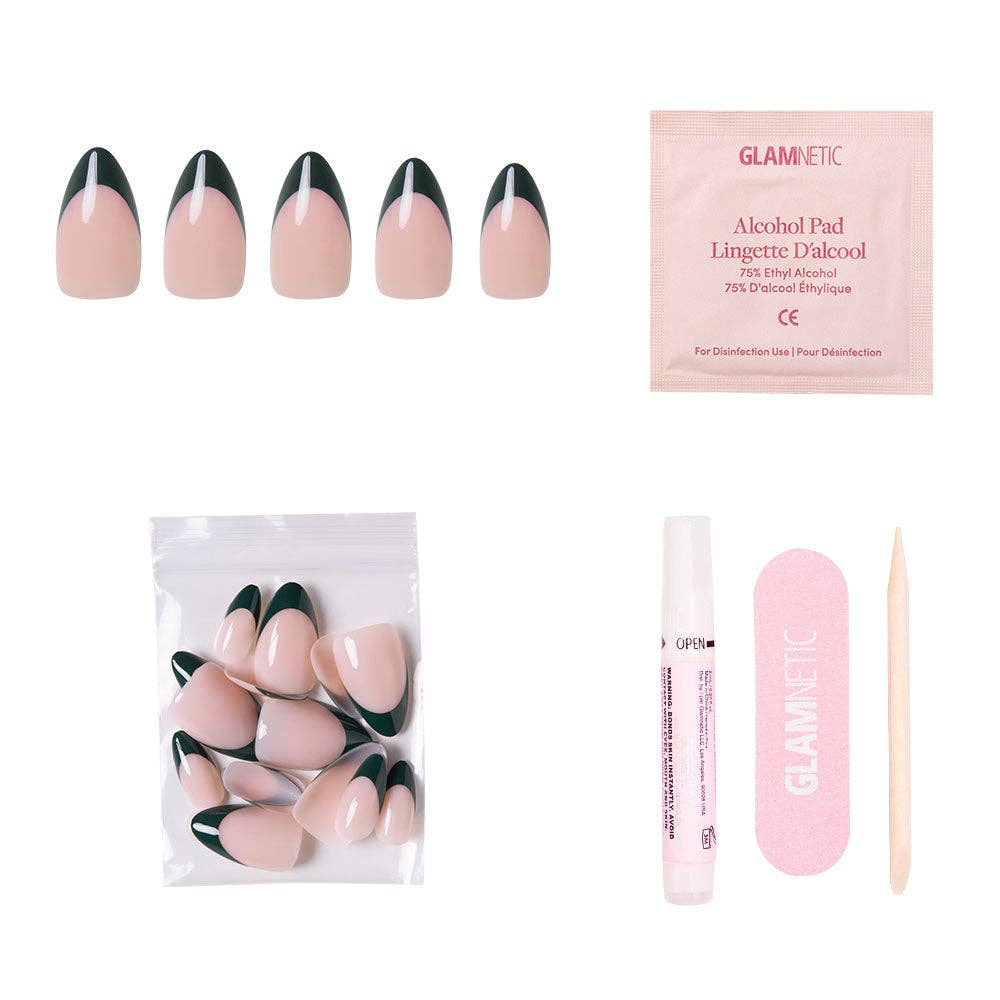 Château Press-On Nails | Green French Tip