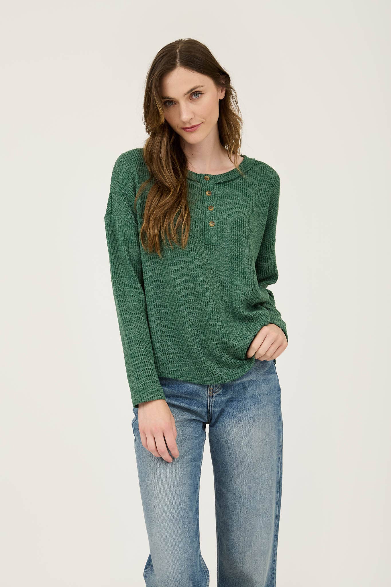 Evergreen Knit Henley Top