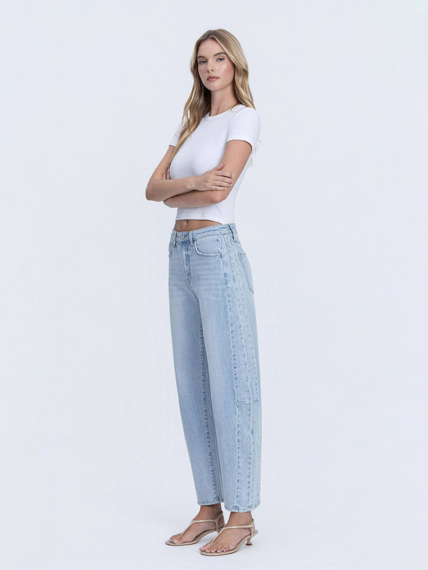 High-Rise Barrel Jeans