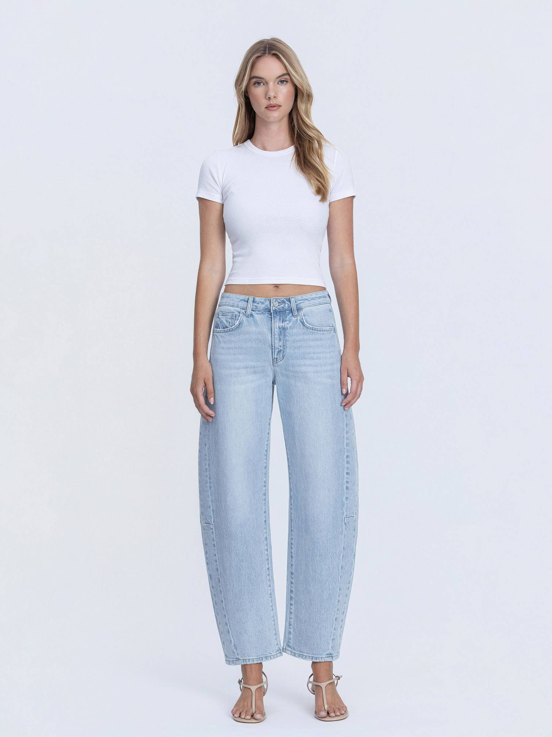 High-Rise Barrel Jeans