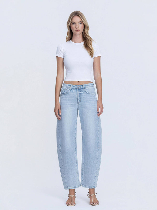 High-Rise Barrel Jeans