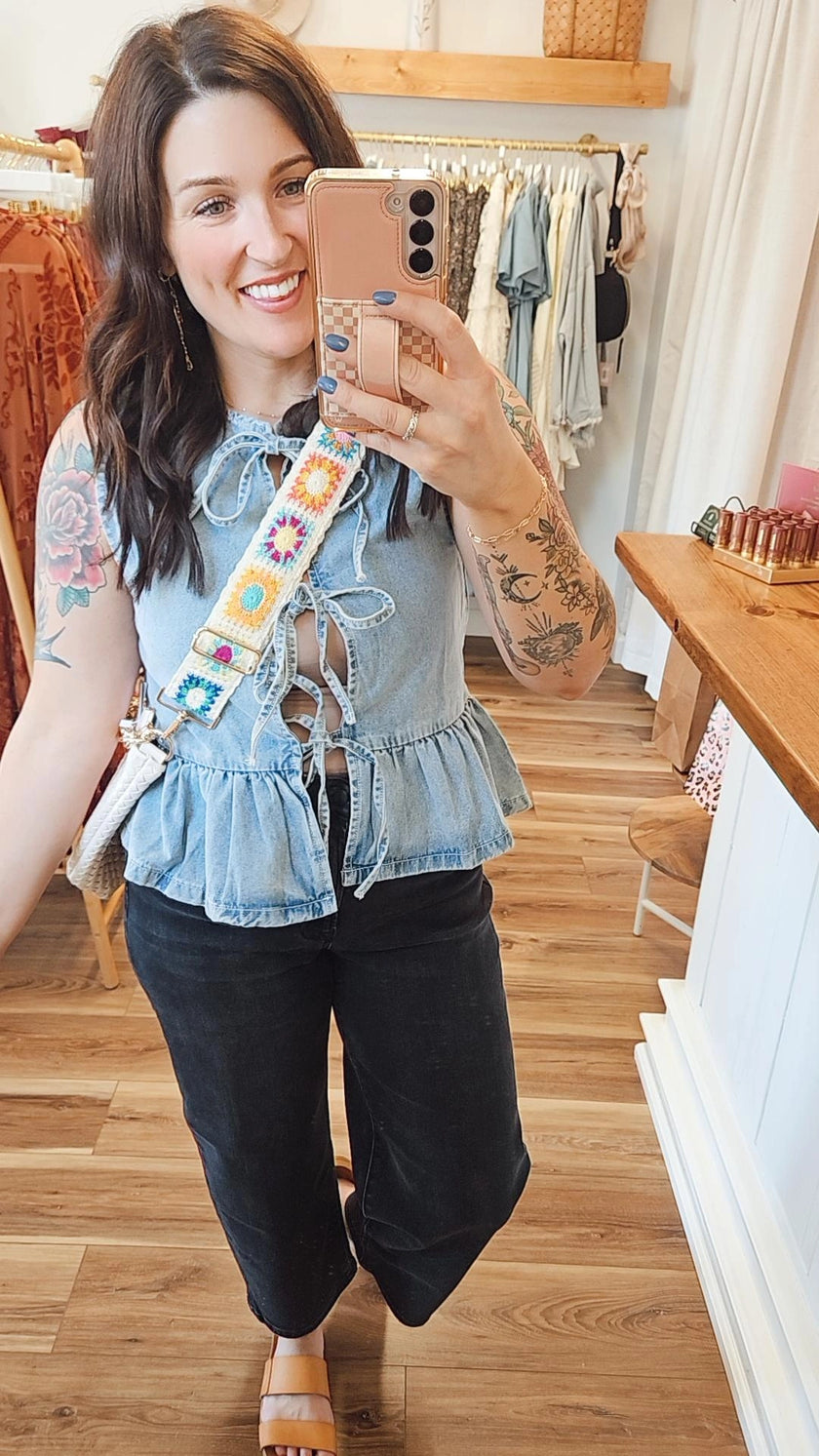 Denim Luxe Knot Tank