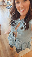 Denim Luxe Knot Tank