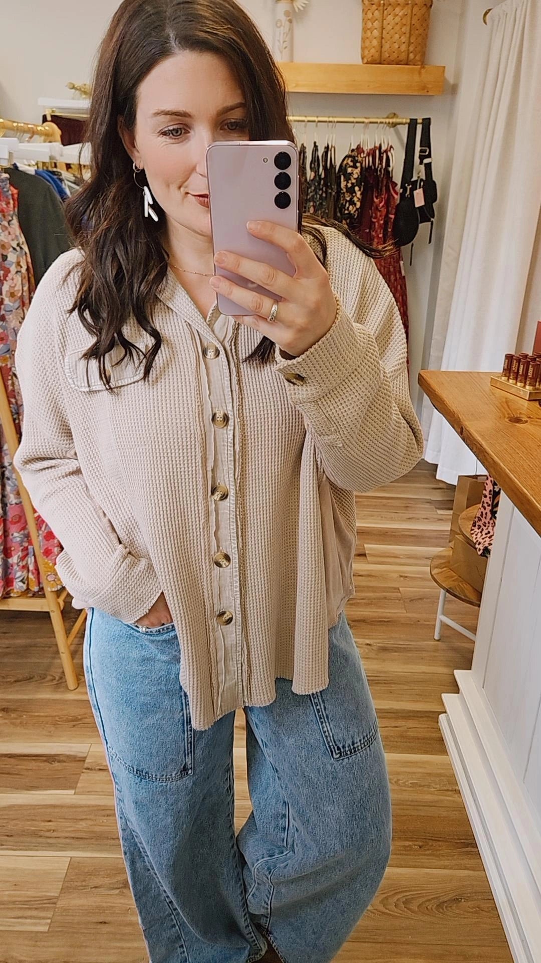 Driftwood Waffle Knit Jacket