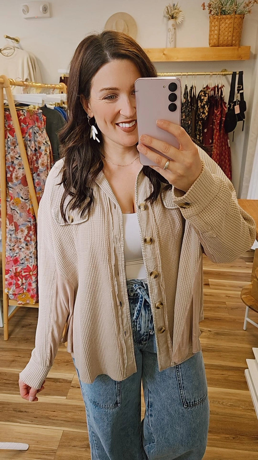 Driftwood Waffle Knit Jacket