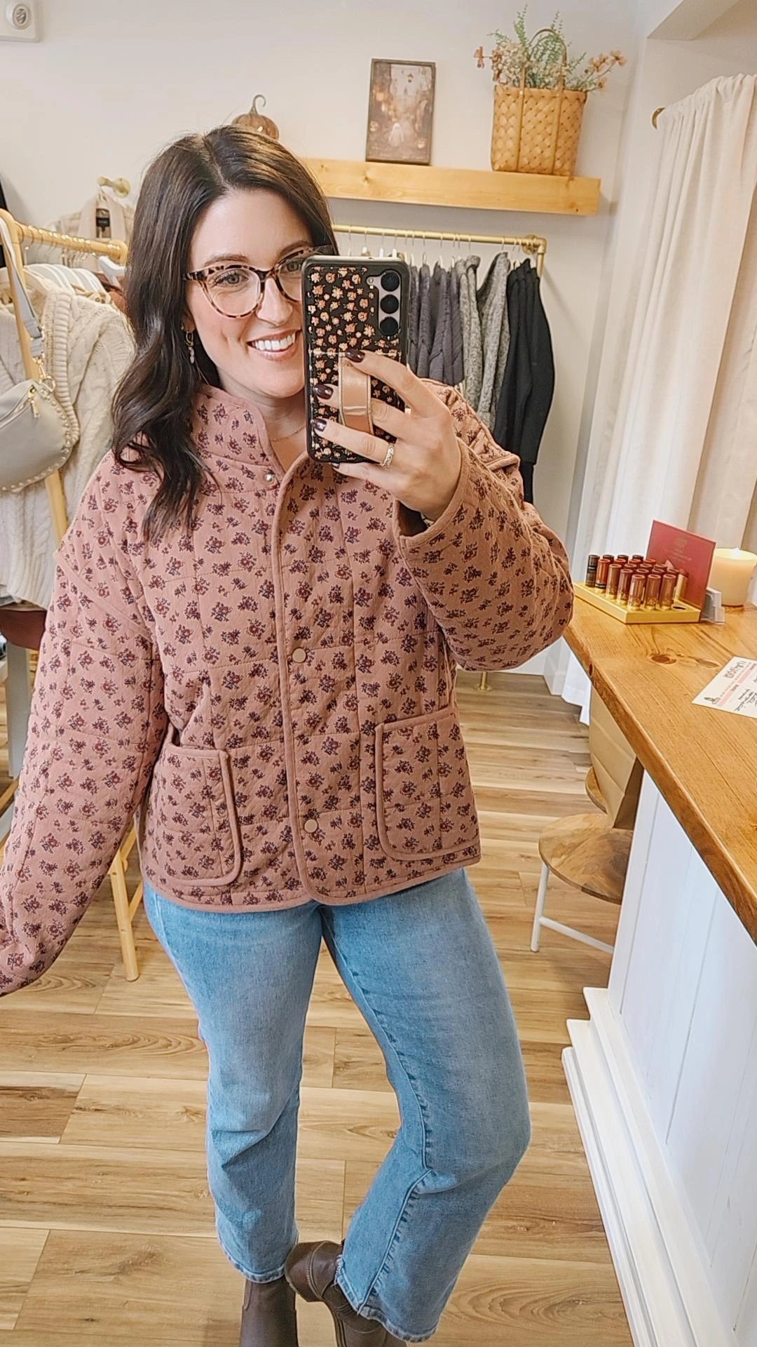 Berry Floral Quilted Jacket