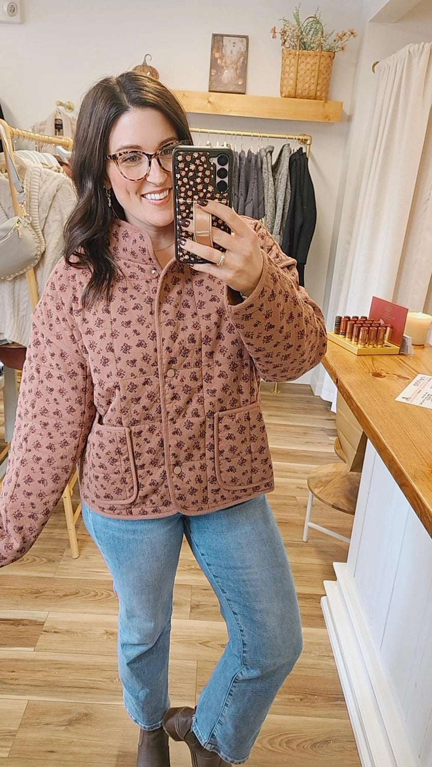 Berry Floral Quilted Jacket