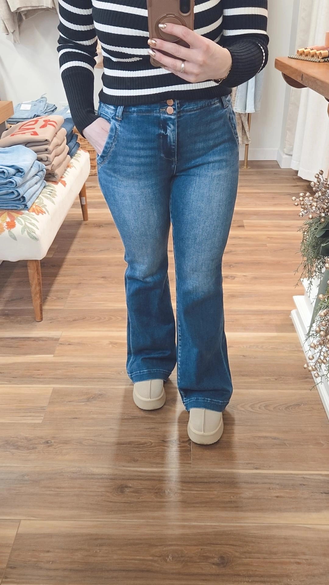 Risen High Rise Flair Jeans