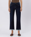 High Rise Cuffed Crop Straight Jeans