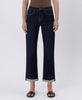 High Rise Cuffed Crop Straight Jeans
