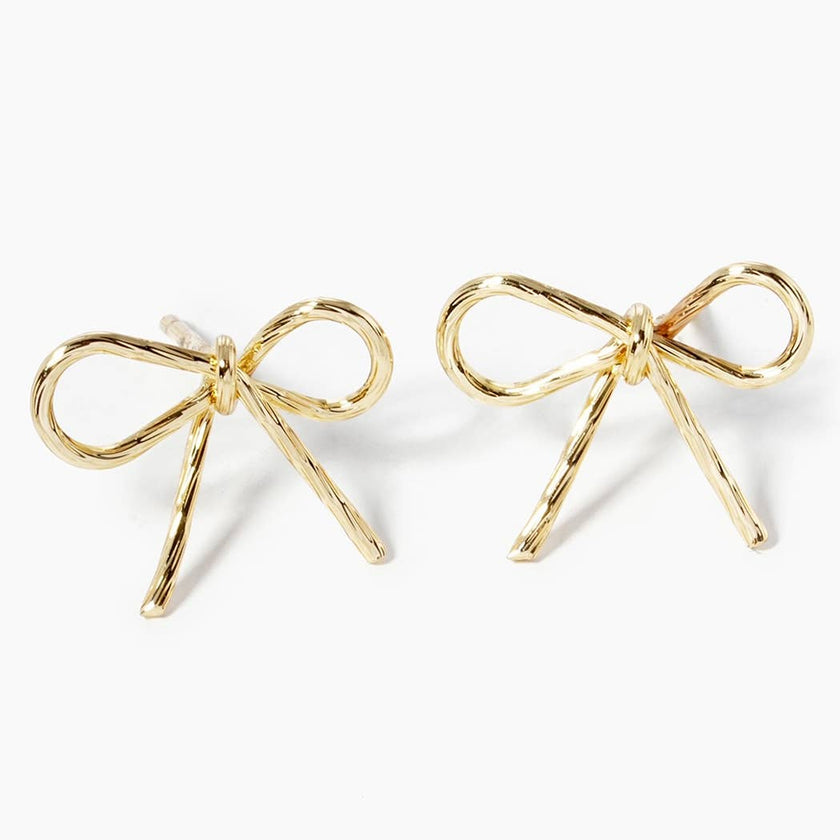 Gold Dipped Bow Earrings