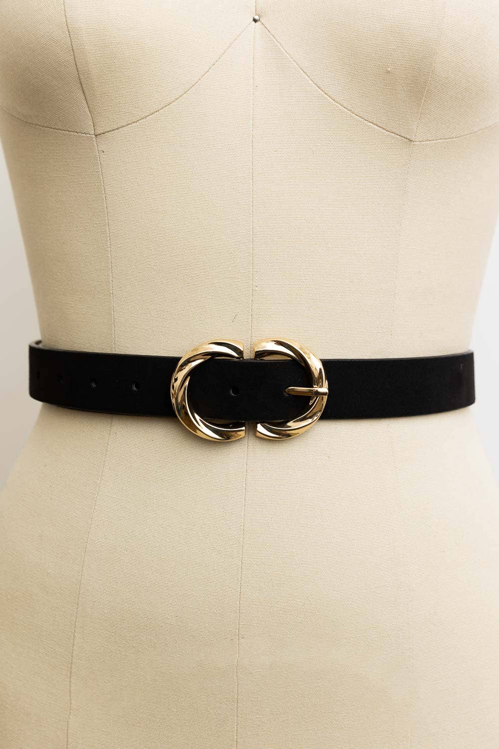Double C Buckle Suede Belt