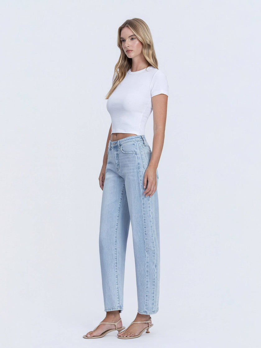 High-Rise Barrel Jeans