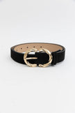 Double C Buckle Suede Belt