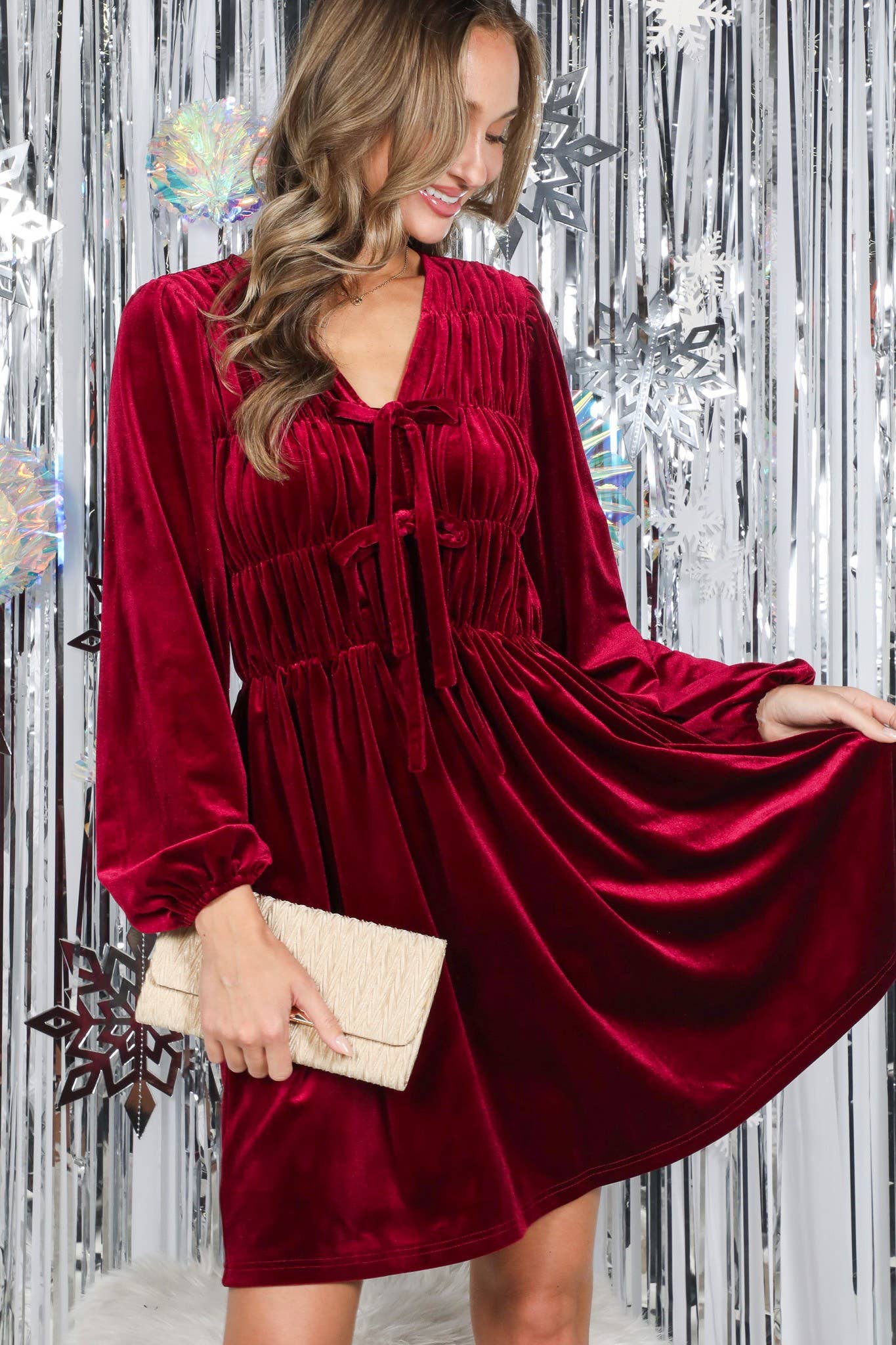 Burgundy Bliss Velvet Dress