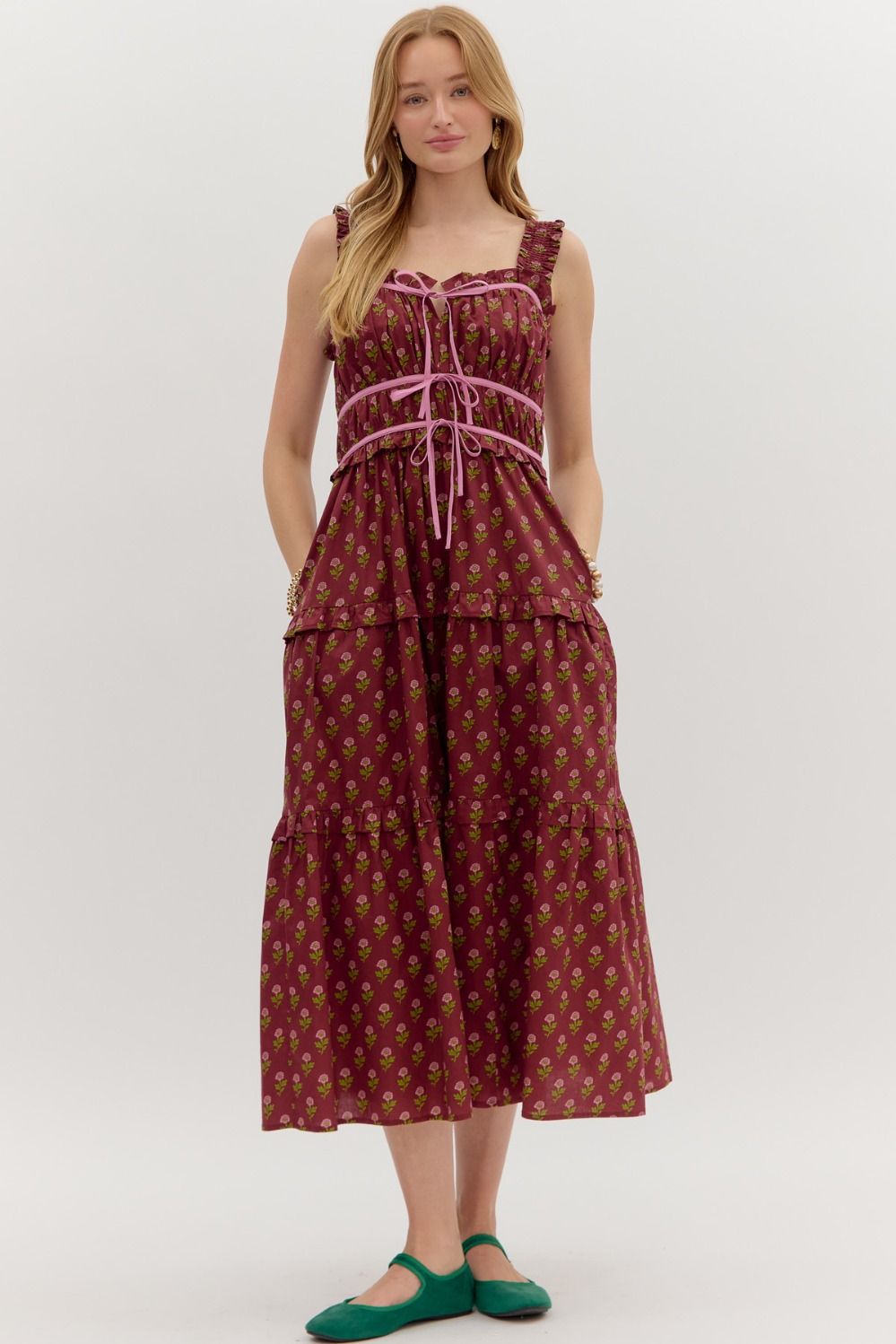 Autumn Bloom Midi Dress