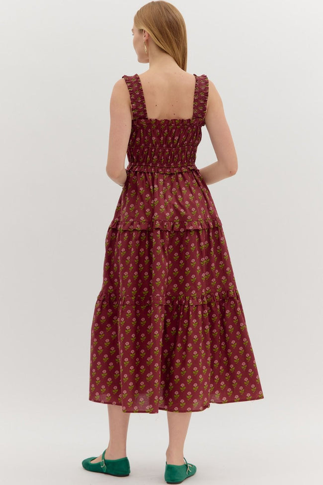 Autumn Bloom Midi Dress