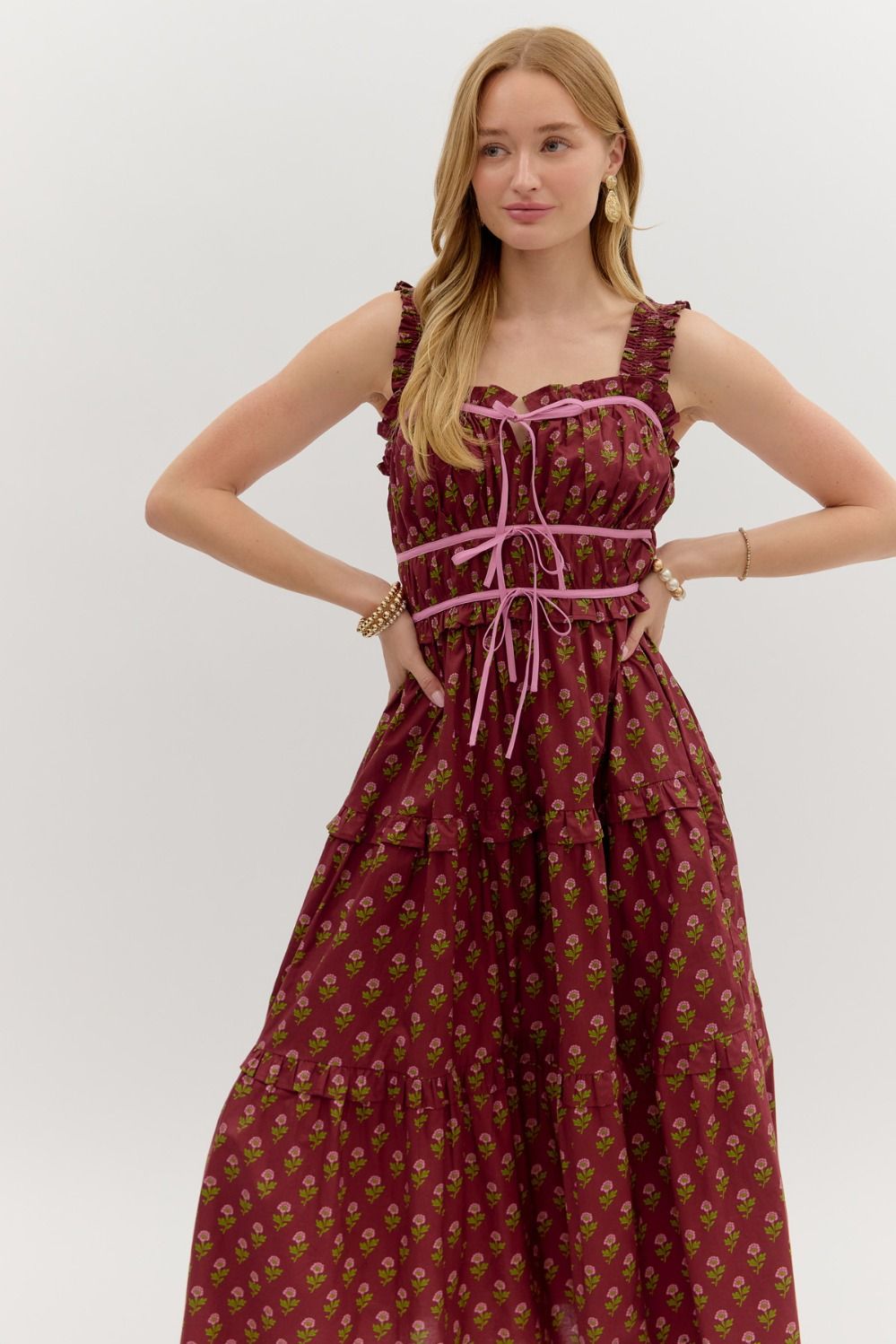 Autumn Bloom Midi Dress