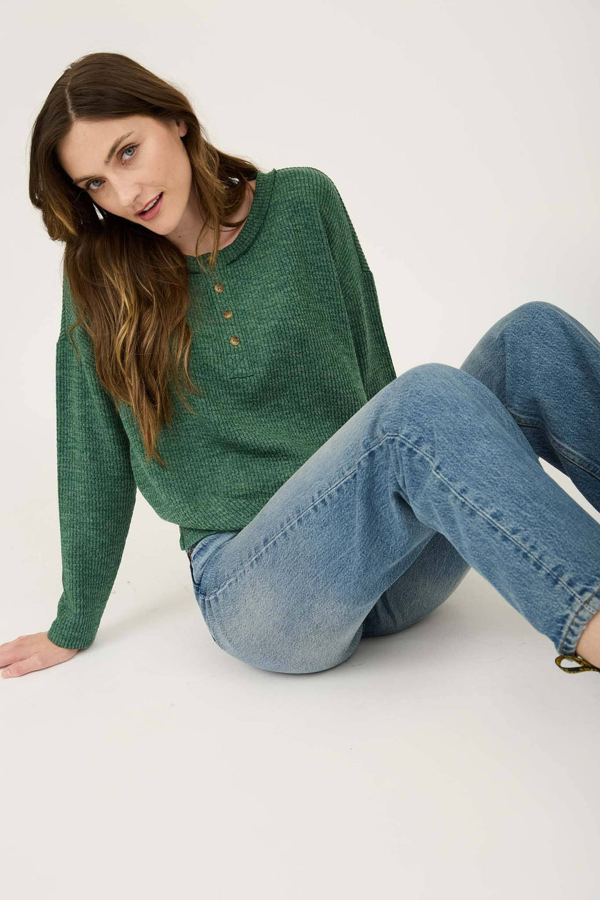 Evergreen Knit Henley Top