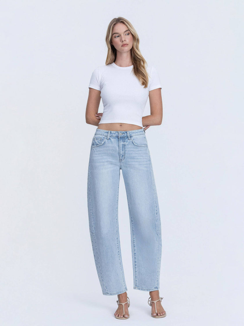 High-Rise Barrel Jeans